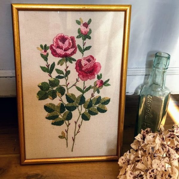Pretty Embroidered Rose Picture