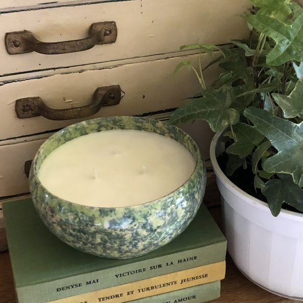 green speckled bowl three wick candle – amalfi coast