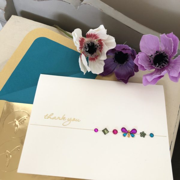 jolie papier hand made jewelled thank you cards
