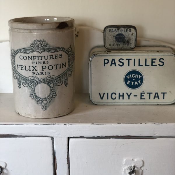 French Antique Ironstone Parisian Felix Potin Confiture Pot