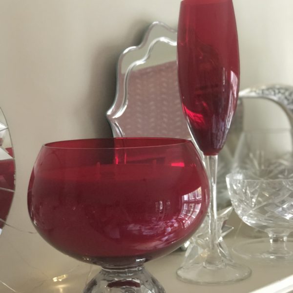 BEAUTIFUL RED CRYSTAL BOWL CANDLE – ORANGE & CLOVE