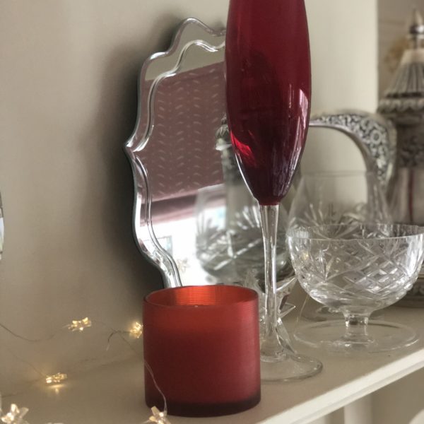 red glass Christmas candle – Cranberry Marmalade