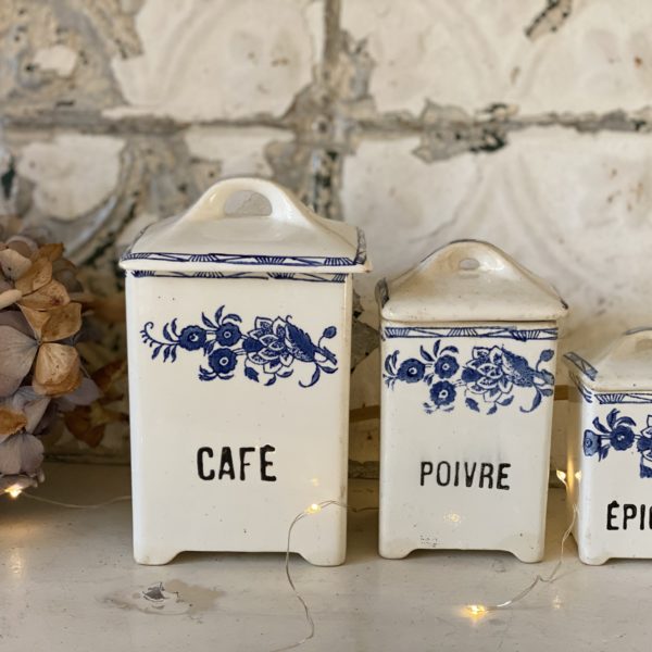 VINTAGE FRENCH CERAMIC CANISTERS