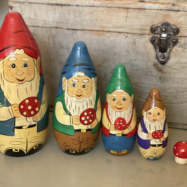 SET OF VINTAGE GNOME RUSSIAN DOLLS