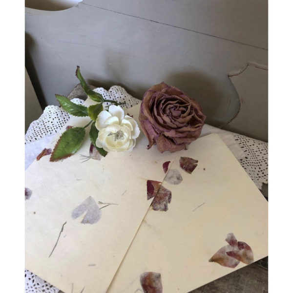 Handcrafted Indian Artisan Rose Petals Cards