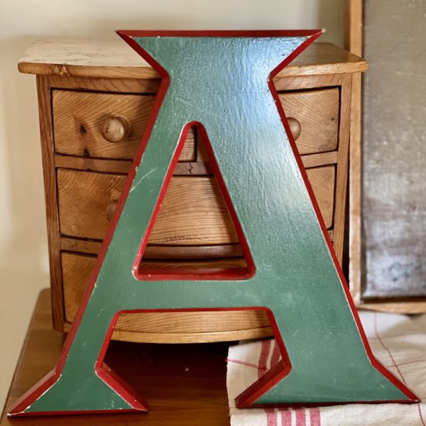 LARGE WOODEN PAINTED LETTER A