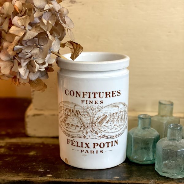 French Antique Ironstone Parisian Felix Potin Confiture Pot