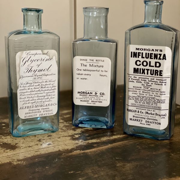 Rare Vintage Blue Medicine Bottles