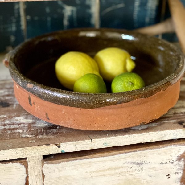 VINTAGE RUSTIC TERRACOTTA HEAVY COOKING DISH