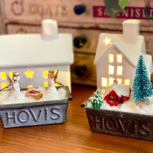 vintage hovis penny loafter bread tin christmas decorations