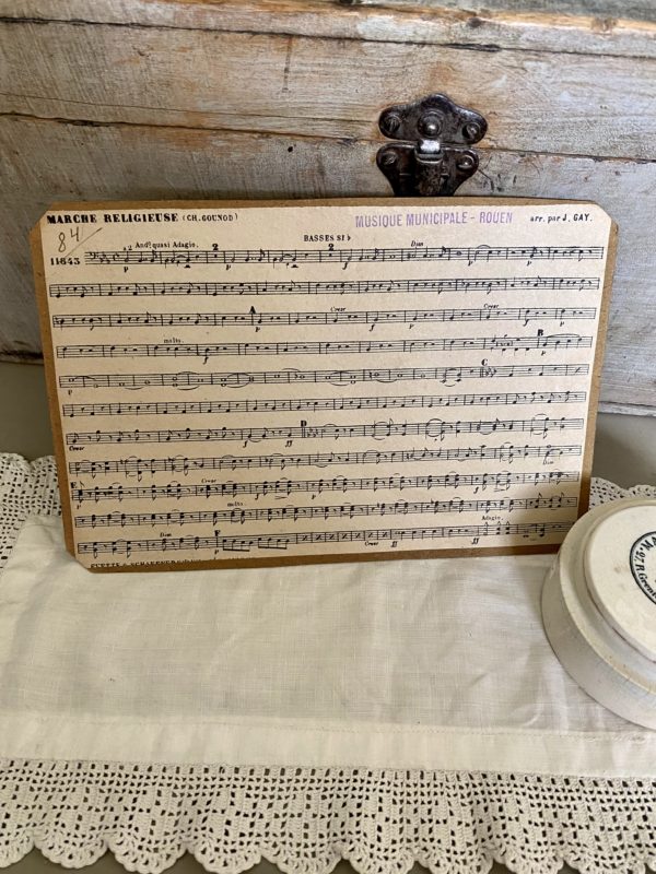FRENCH VINTAGE MUSIC SHEETS ON BOARD