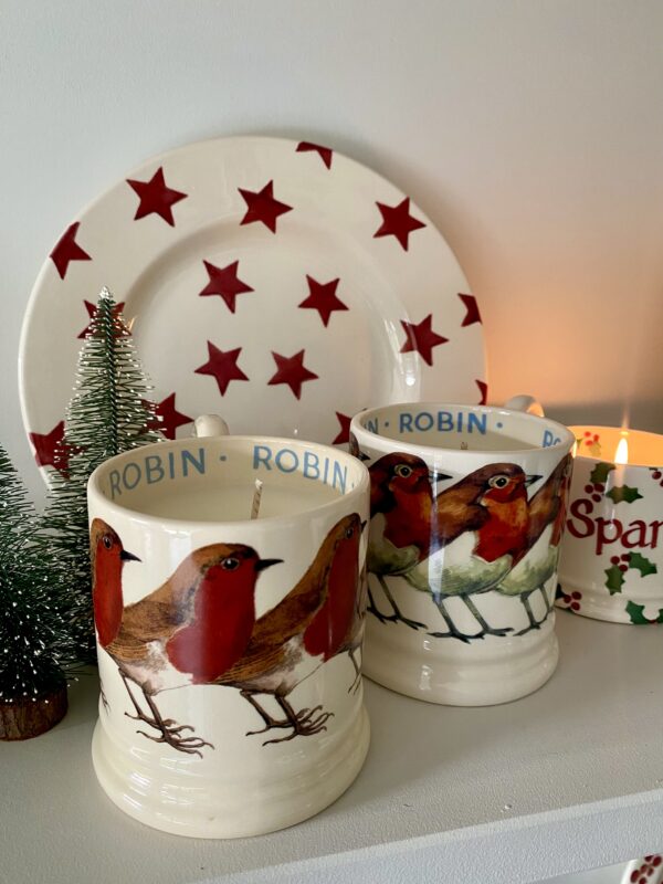 Emma Bridgewater Robin mug Christmas Candles