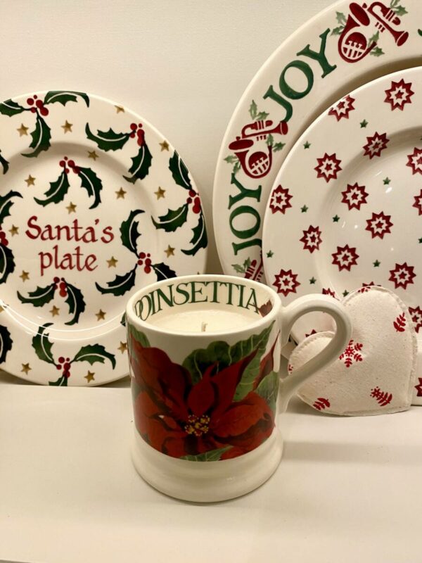 Emma Bridgewater Poinsettia Christmas mug candle
